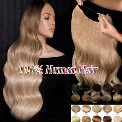 #ad Hidden Wire In Remy Human Hair Extensions 120g Thick Balayage Highlight Ombre US $78.09