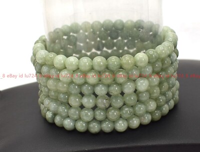 #ad Wholesale Lot 6 Pcs A Green Jade Round Gems 6 8 10 12mm 7.5quot; Stretch Bracelet $10.34