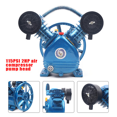 #ad Upgrade Version V Type Twin Cylinder Air Compressor Pump Head Double Stage 8 Bar $135.00