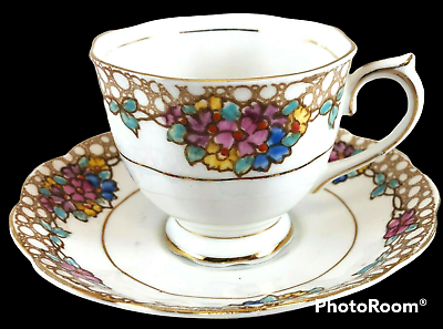 #ad Vintage Royal Albert Bone China Tea Cup amp; Saucer Floral amp; Circle Design #2534 $21.95