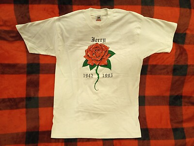 #ad RARE JERRY GARCIA GRATEFUL DEAD Memorial T Shirt Tee Size L NOS New Old Stock $224.99
