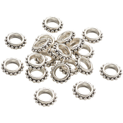 #ad 20pcs Tibetan Silver Alloy Metal Beads Large Hole Loose Spacers Findings 13.5mm $6.62
