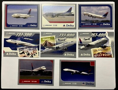 #ad 2003 04 Delta Air Lines Boeing 737 757 767 777 Aircraft Pilot Trading Cards $49.95