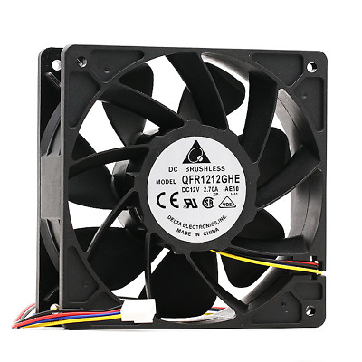 #ad 12CM Delta QFR1212GHE 12V 2.7A Cooling Fan Ant S7 S9 Mining PWM 12038 $24.80
