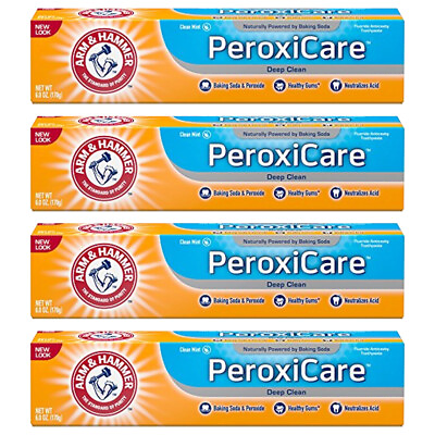 #ad 4 Pack New Arm amp; Hammer Peroxicare Deep Clean Toothpaste 6 oz Packaging May Vary $35.49