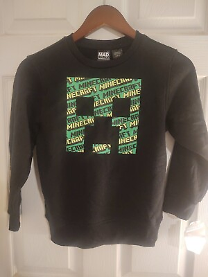 #ad MINECRAFT Game Shirt Mad Engine Child#x27;s small LS Unisex Black Knit pullover NEW $10.00