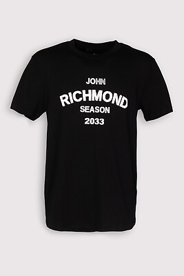 #ad RRP€90 JOHN RICHMOND SS23 T Shirt Top US40 IT52 54 L Logo Short Sleeve Crew Neck $24.39