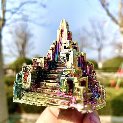 #ad Natural Aura Rainbow Bismuth Titanium Geode Quartz Healing Crystal Specimens $14.90