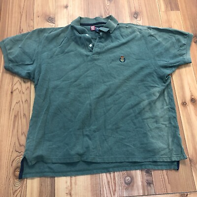 #ad Vintage Chaps Ralph Lauren Green Solid Plain Short Sleeve T Shirt Adult Size L $22.00