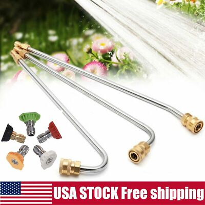 #ad US High Pressure Metal Elbow Washer Gutter Cleaner Lance Wand 1 4quot; Quick Connect $6.31