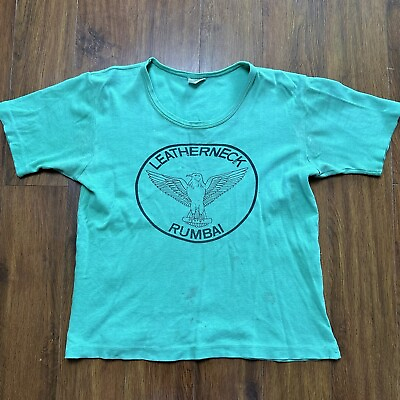 #ad Vtg Leatherneck Rumbai Be Ready Shirt L S S Leatherneck Square Vietnam War Tee $124.90