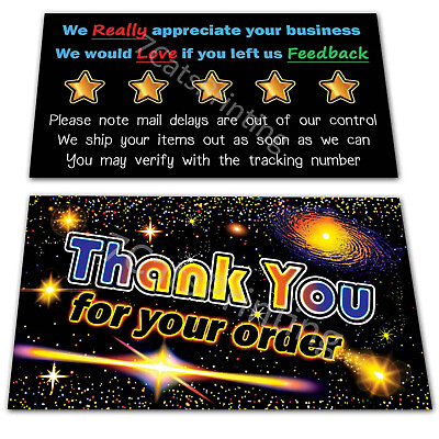 #ad 100 for eBay Seller Thank You For Your Order Cards Notes $10.95