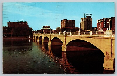 #ad Skyline of Waterloo Iowa Posted 1967 Postcard $5.45