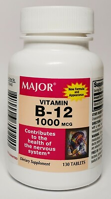 #ad Major Vitamin B 12 1000mcg 130 tablets EXP:08 2024 $8.23
