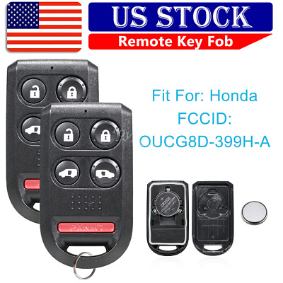 #ad 2 Car Fob Remote Control For 2005 2006 2007 2008 2009 2010 Honda Odyssey 4button $19.79