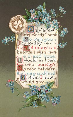 #ad Vintage Postcard Only Few Brief Words I Send To Wish You Joy Greetings Flowers $8.09