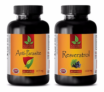 #ad Anti aging vitamin c ANTIPARASITE RESVERATROL 1200 COMBO 2B garlic yeast tab $38.96