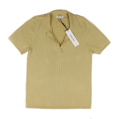 #ad Women#x27;s Calvin Klein Summer Turn Down Collar Casual Polo Shirt M2SS8735 Beige $29.99