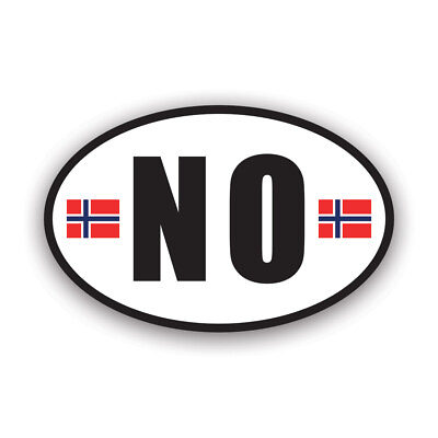 #ad Norway Oval Sticker Decal Weatherproof norwegian flag country code no v5 $4.99