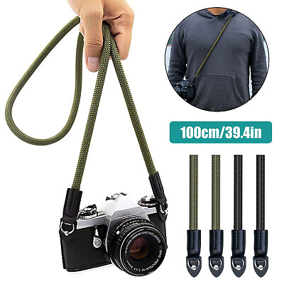 #ad HandMade Braided Camera Single Shoulder Neck Strap RopeLeather For Leica Sony $8.68