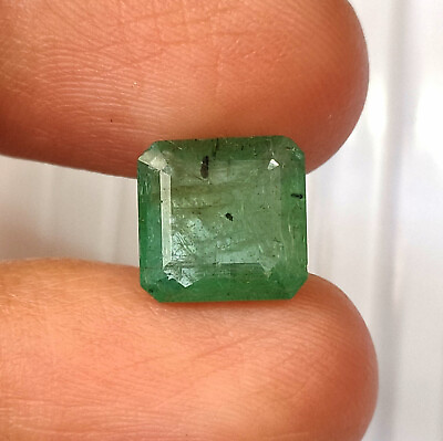 #ad 4 CTS Natural Emerald 10X10 mm Octagon Zambian Faceted Stone Making RingPendant $29.99