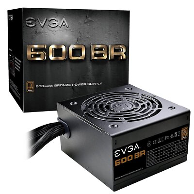 #ad EVGA 600 BR 80 Bronze 600W 3 Year Warranty Power Supply 100 BR 0600 K1 $103.15