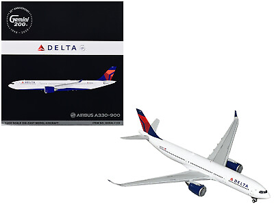 #ad Airbus A330 900 Commercial Aircraft Delta Air Lines White w Blue Red Tail Gemini $163.36