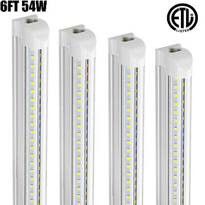#ad 4PCS T8 6FT LED Tube Light Bulbs 54W V shaped 6000K 6500K Lighting Bulbs amp; Tubes $75.64