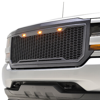 #ad EAG Front Upper Grille Replacement W LED Light Fit 16 18 Chevy Silverado 1500 $227.99