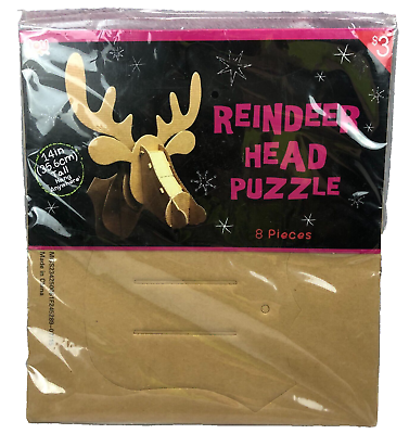 #ad Toy Box 3D Cardboard Wall Mounted Decoration DIY Deer Head Decor amp; Puzzle NIB $9.88