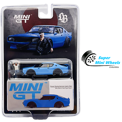 #ad Mini GT 1:64 Nissan Skyline Kenmeri Libetry Walk Baby Blue w Figure #711 LA Show $99.98