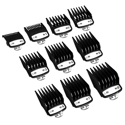 #ad Professional Hair Clipper Guards Guides 10 Pcs Coded Cutting Guides New $19.31