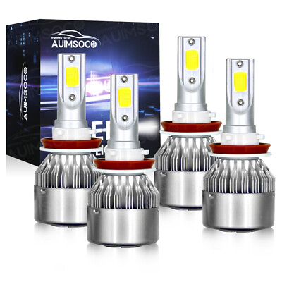 #ad 4x H8 H11 LED Headlight Bulbs High Low Beam Kit For Can Am Defender HD5 HD8 HD10 $33.99
