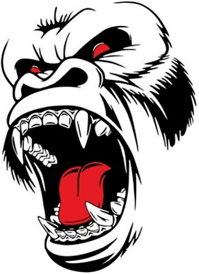 #ad King Kong Gorilla Vinyl Car Window Decal with Red Eyes amp; Tongue Laptop Sticker $4.50