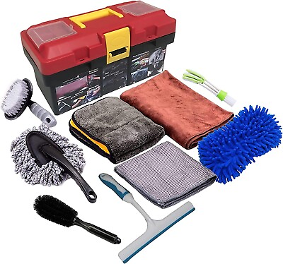 #ad 10Pcs Car Cleaning Tools Kit Car Wash Tools Kit for Detailing Interiors Premium $50.23
