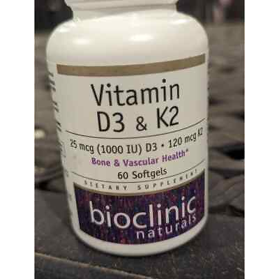 #ad Bioclinic Naturals Vitamin D3 amp; K2 60 Softgels Dietary Supplement Bone Support $17.00