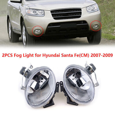 #ad Pair Car Front Bumper Fog Light Lamp Clear for Hyundai Santa Fe CM 2007 2009 $52.64