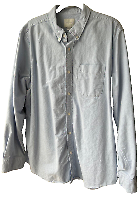 #ad AMERICAN EAGLE Mens Collar Dress Shirt XXL Light Blue w Pocket Long Sleeve 2XL $12.99