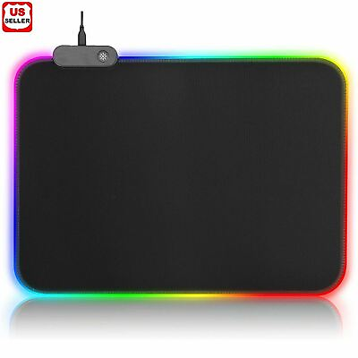 #ad Gaming Mouse Pad RGB LED Light Color Switching For Computer Laptop Colorful USA $9.98
