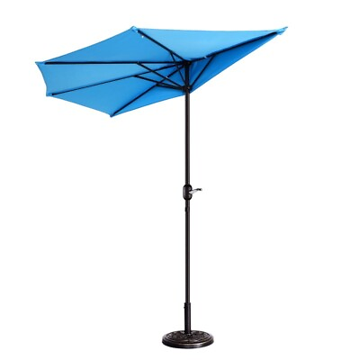 #ad 9ft Half Umbrella for Balcony Porch or Deck Blue $32.15