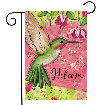 #ad Blissful Hummingbird Spring Garden Flag Welcome 12.5quot; x 18quot; Briarwood Lane $9.86