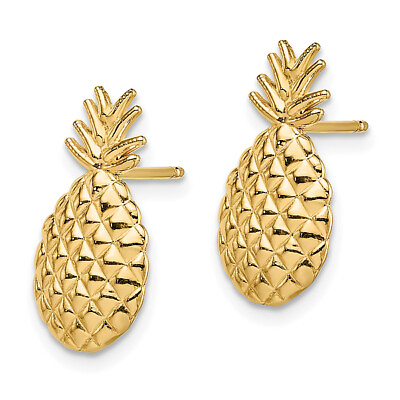 #ad 14K Yellow Gold Hawaiian Pineapple Stud Earrings $227.00