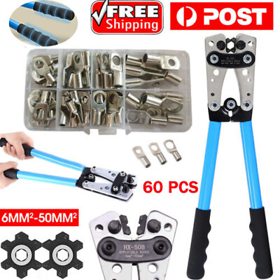 #ad Crimping pliers Cable Plug Crimping Tool terminal Hex Crimper 6 50mm² NEW US $34.99