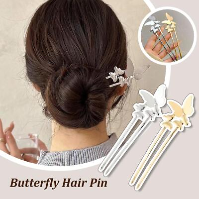 #ad Butterfly Hair Pin Simple Fashion Butterfly Elegant Metal Shell Hair Clip Pin@#x27; $1.74