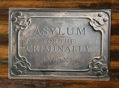 #ad Asylum For The Criminally Insane Novelty metal sign 12 x 8 Wall Art $8.89