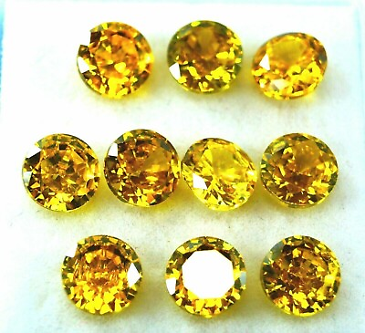 #ad Natural 10 Pcs 3 mm Natural Yellow Sapphire Lot Round Cut Certified Gemstone $26.45