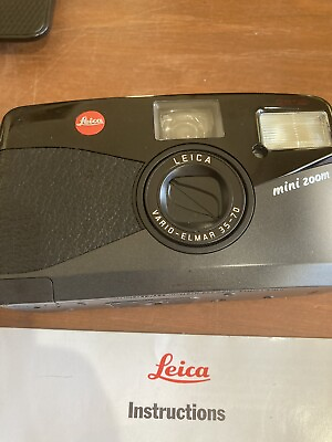 #ad Leica Mini Elmar Black Point amp; Shoot 35mm Film Camera Japan w off brand Case $400.00