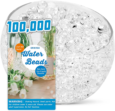 #ad 100000 Clear Water Beads for VasesTransparent Water Gel Jelly Beads Vase Fille $12.32