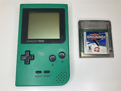 #ad Nintendo Game Boy Pocket Green With Shawn Palmers Pro Snowboarder Tested Working $74.99