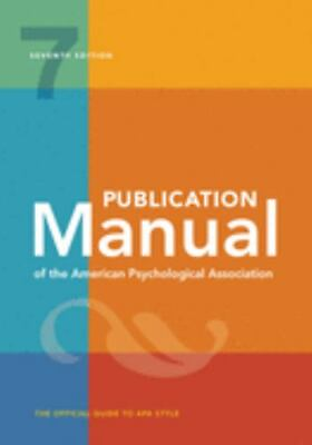 #ad Publication Manual OFFICIAL 7th Edition of the American Psychological... $16.89